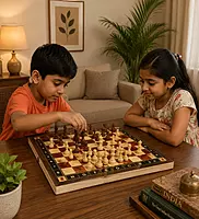 3-in-1 Wooden Chess, Backgammon & Checkers Set – Folding Board Game – Classic Strategy Game for Kids & Adults