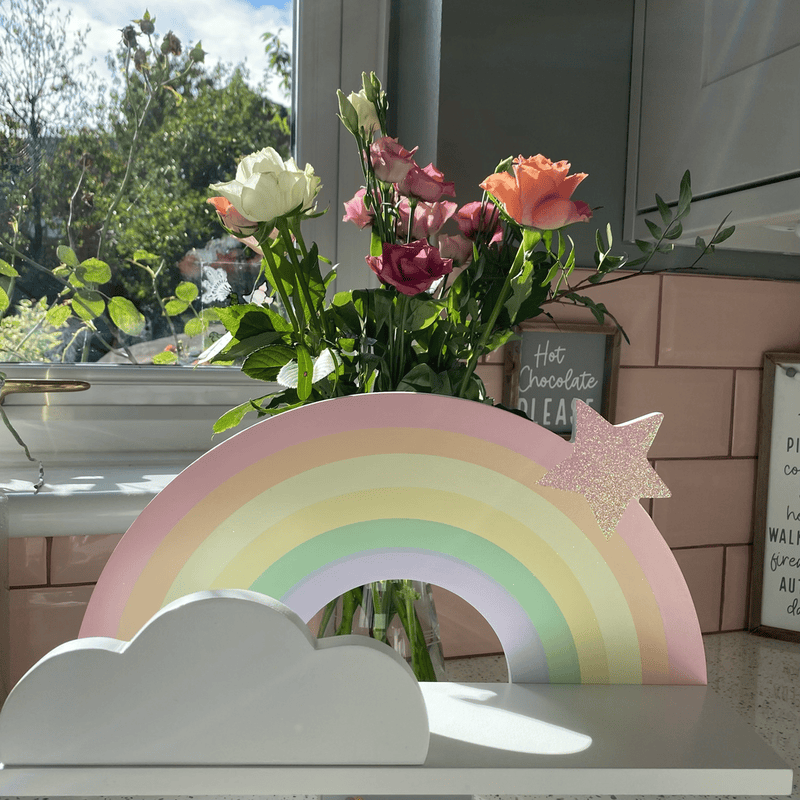 Wooden Rainbow Shelf 36cm