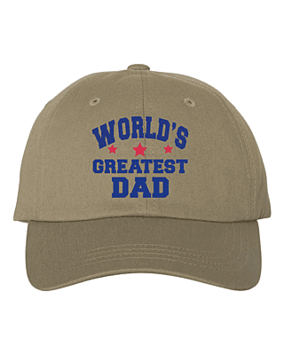 World’s Greatest Dad Embroidered Cap – YP Classics 6245CM (Khaki)