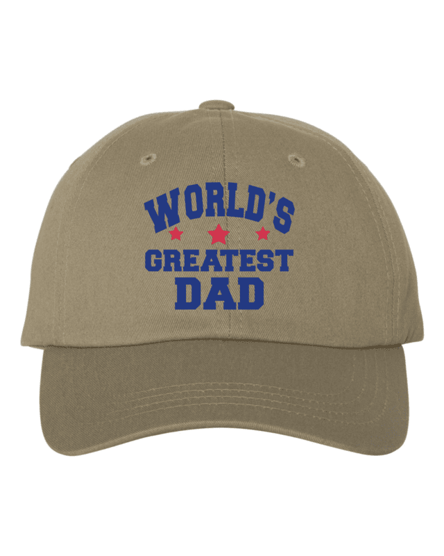 World’s Greatest Dad Embroidered Cap – YP Classics 6245CM (Khaki)