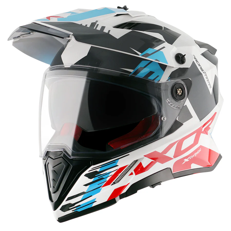 AXOR X-CROSS DUAL VISOR X1 WHITE RED XL AXOR X-CROSS DUAL VISOR X1 WHITE RED XL