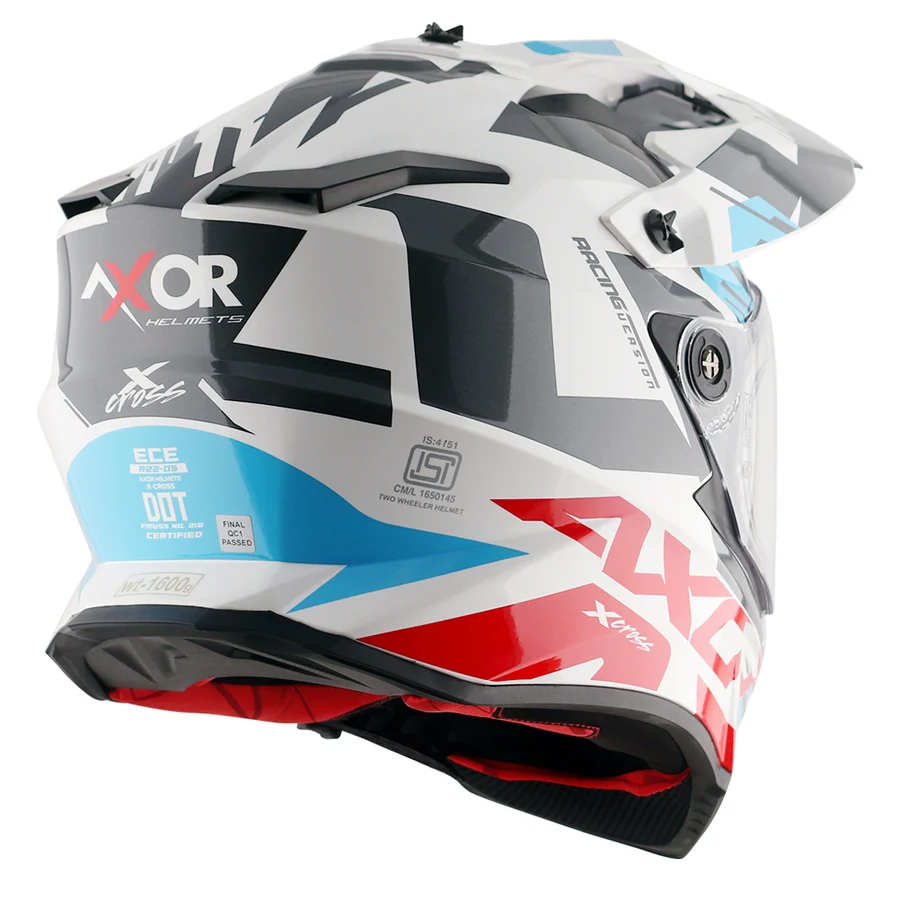 AXOR X-CROSS DUAL VISOR X1 WHITE RED L AXOR X-CROSS DUAL VISOR X1 WHITE RED L