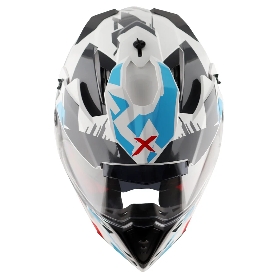 AXOR X-CROSS DUAL VISOR X1 WHITE RED 2XL