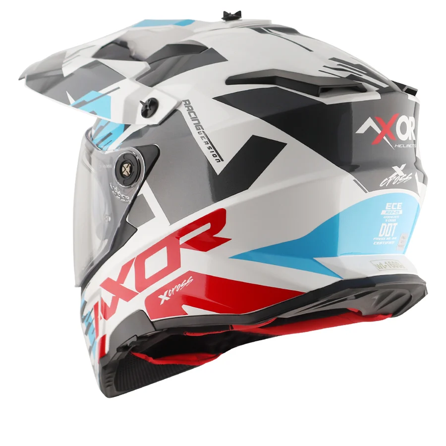AXOR X-CROSS DUAL VISOR X1 WHITE RED L AXOR X-CROSS DUAL VISOR X1 WHITE RED L