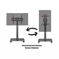 Mobile TV Cart 32-65 Inch Rotate 90 Degrees Wheels Rolling TV Cart Floor Stand Mount X205