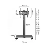 Mobile TV Cart 32-65 Inch Rotate 90 Degrees Wheels Rolling TV Cart Floor Stand Mount X205