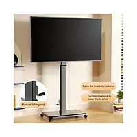 Mobile TV Cart 32-65 Inch Rotate 90 Degrees Wheels Rolling TV Cart Floor Stand Mount X205