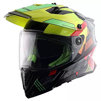 AXOR X-CROSS DUAL VISOR GAMBLING BLACK NEON YELLOW 600MM (L)
