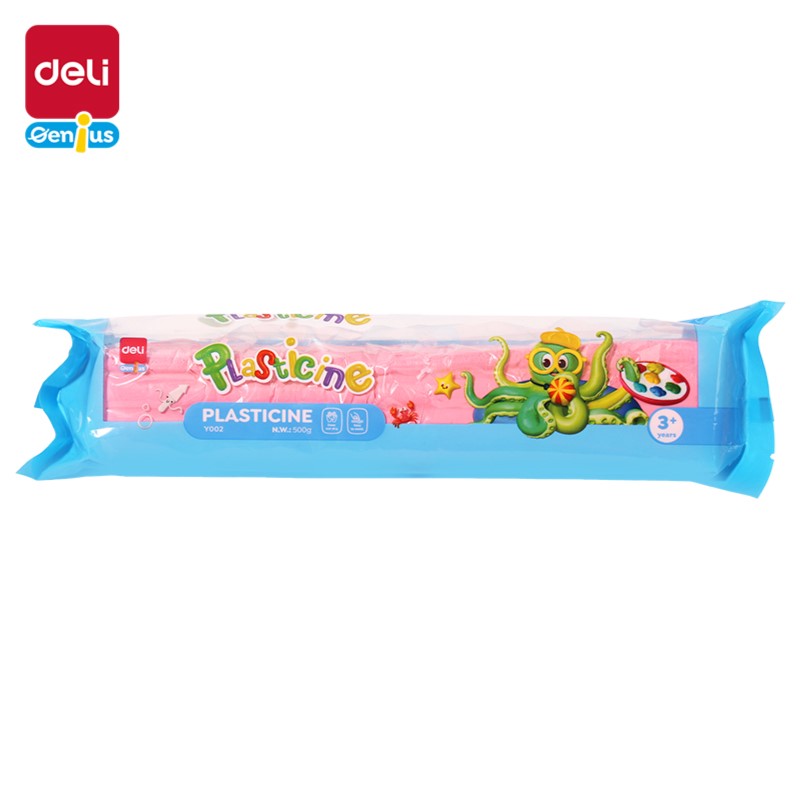 DELI GENIUS Y002-PK PLASTICINE 500G PINK