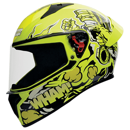 STUDDS THUNDER D10 YELLOW N5 YELLOW C/V (L) WITH SPOILER AND MIRROR VISOR