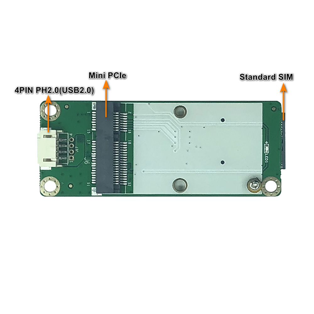 4G LTE Mini PCIe to USB 2.0 Adapter with SIM Slot – 4PIN PH2.0 Connector for WWAN Modules Like Quectel EC25/EC20, Ideal for Routers, IoT, CCTV & Embedded Devices