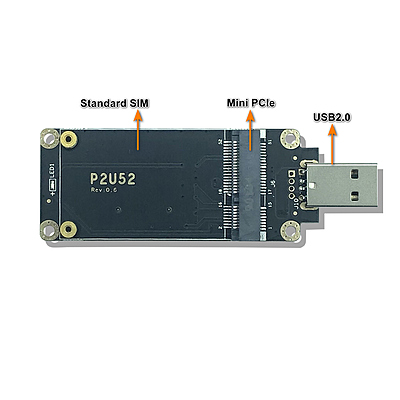 Industrial 4G LTE Mini PCIe to USB Adapter with SIM Card Slot – USB 2.0 Interface for Quectel EC25/EC20 LTE WWAN Modules, Designed for IoT/M2M Systems & Routers
