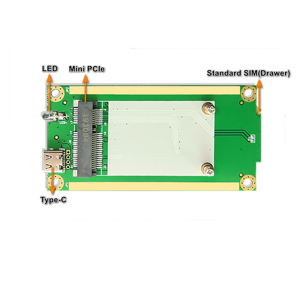 4G LTE Industrial Mini PCIe to USB Type-C 3.1 Adapter with SIM Slot – USB 2.0 Interface for Quectel EC25/EC20, Ideal for IoT, Raspberry Pi, Industrial Networking