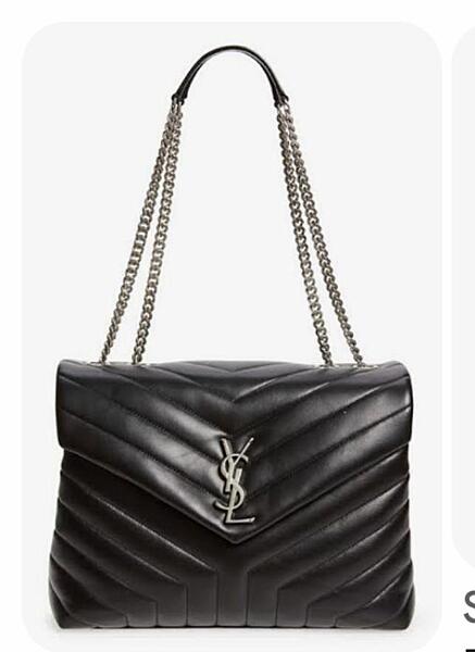Saint Laurent Loulou Medium Bag (Black/Silver)