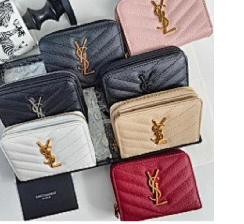 YSL Monogram Compact Zip Around Wallet