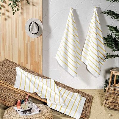 Yellow Stripe Pool and Beach Towel
