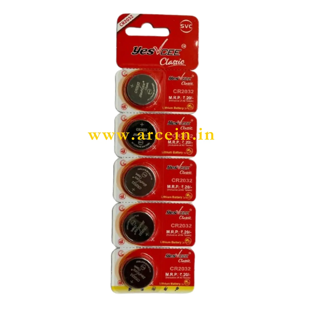 YesVCee CR2032 3V coin battery 5 pack