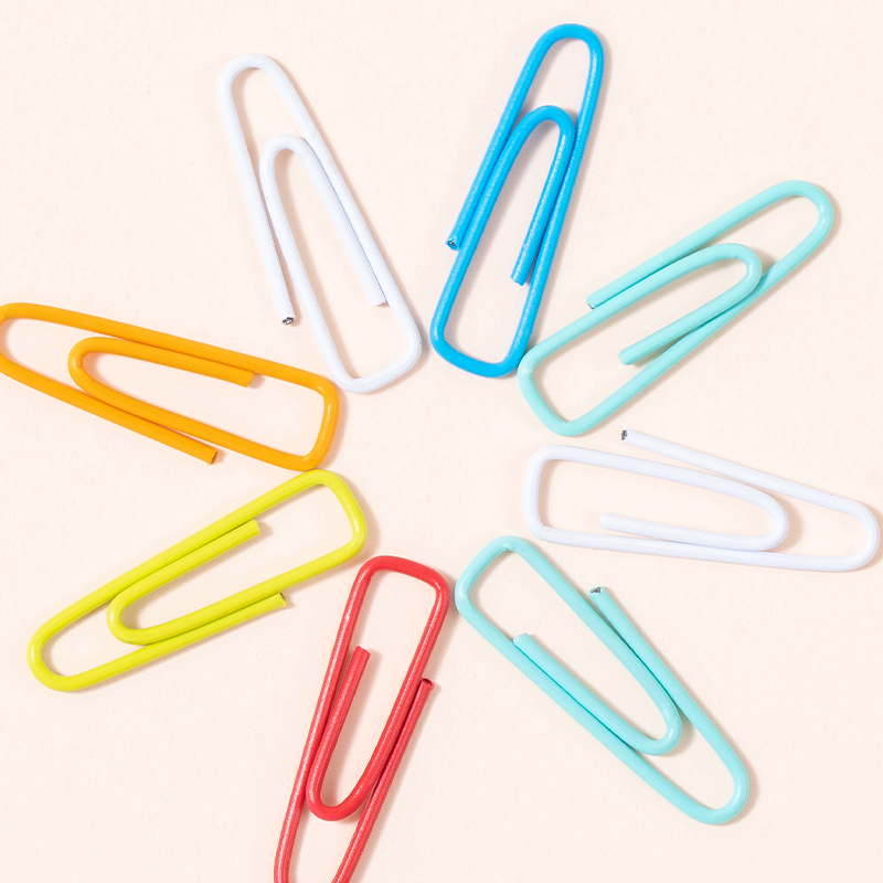 DELI Z032 PLASTIC ASST. COLOR PAPER CLIPS 28MM 100's