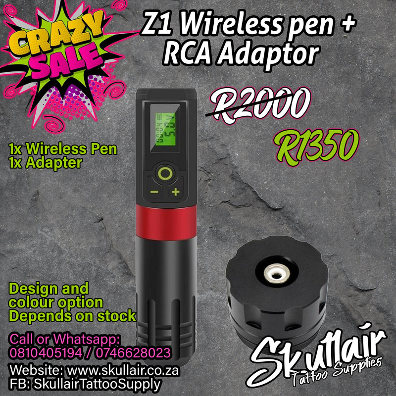 Z1 Wireless Tattoo Machine + RCA Adaptor