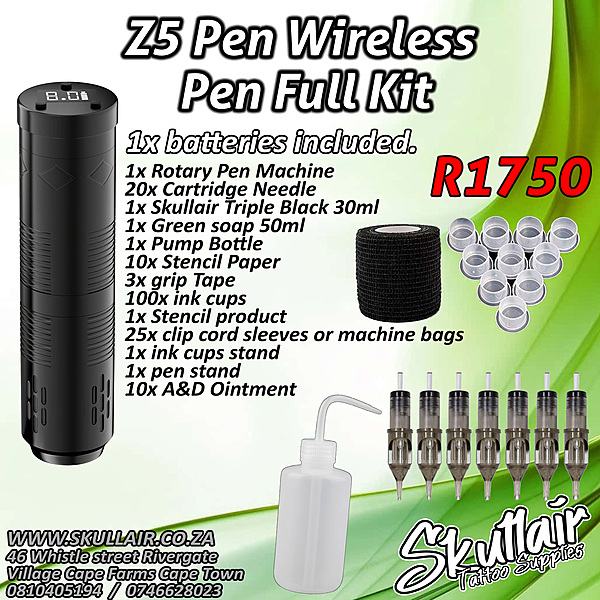 Z5 Pen Wireless Tattoo Pen Full Kit