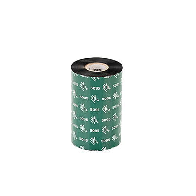 Zebra Media - Resin Ribbon, 89mmx450m (3.5inx1476ft), 5095; High Performance, 25mm (1in) core, 6/box