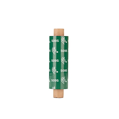 Zebra Media - Resin Ribbon, 64mmx74m (2.52inx242ft), 5095; High Performance, 12mm (0.5in) core, 12/box