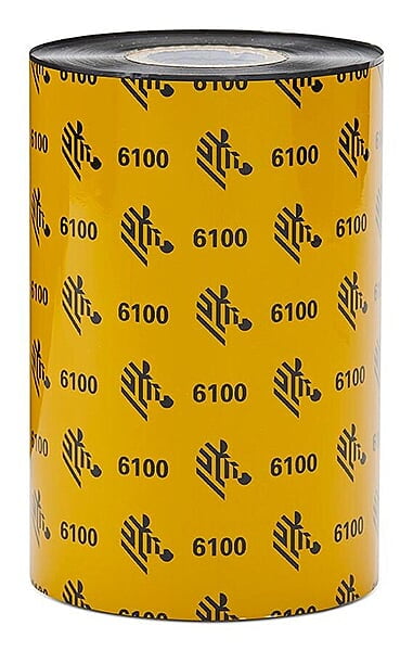 Zebra Wax/Resin Ribbon, 3.15inx1476ft, 6100 Wax/Resin, 1in core