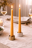 Natural Beeswax Taper Candles (Pair)