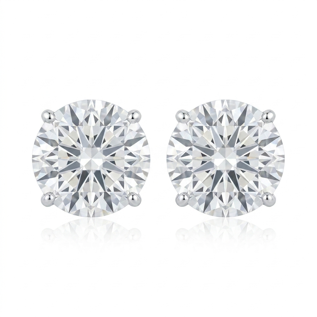 14K WG STUD LAB 3CT SOLITARIO