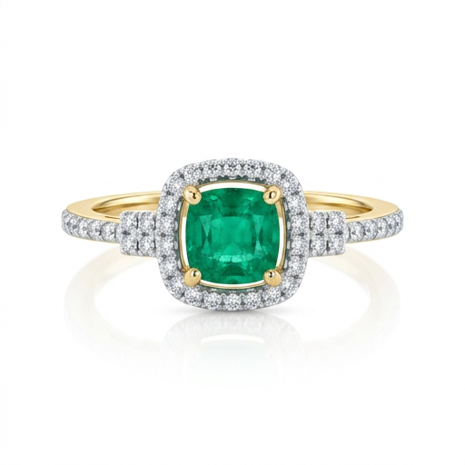 Anillo Esmeralda Queen con diamantes