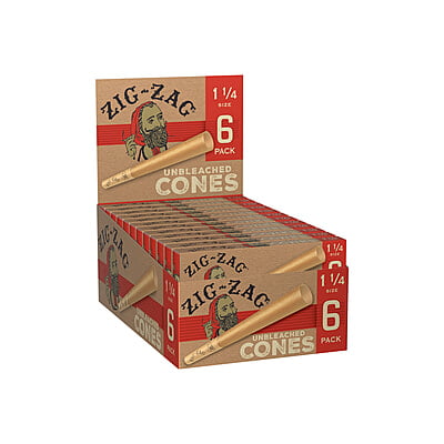 ZIG ZAG:CONES UNBLEACHED 11/4 (6/24CT)