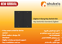 Zigbee 4 Gang Key Switch-EU - Black