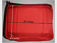 WMTC Guide First Aid Pack measures 8.5 inches by 6.5 inches.