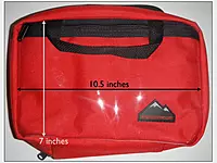 WMTC Expedition First Aid Pack measures 10.5 inches by 7 inches by 4 inches deep.