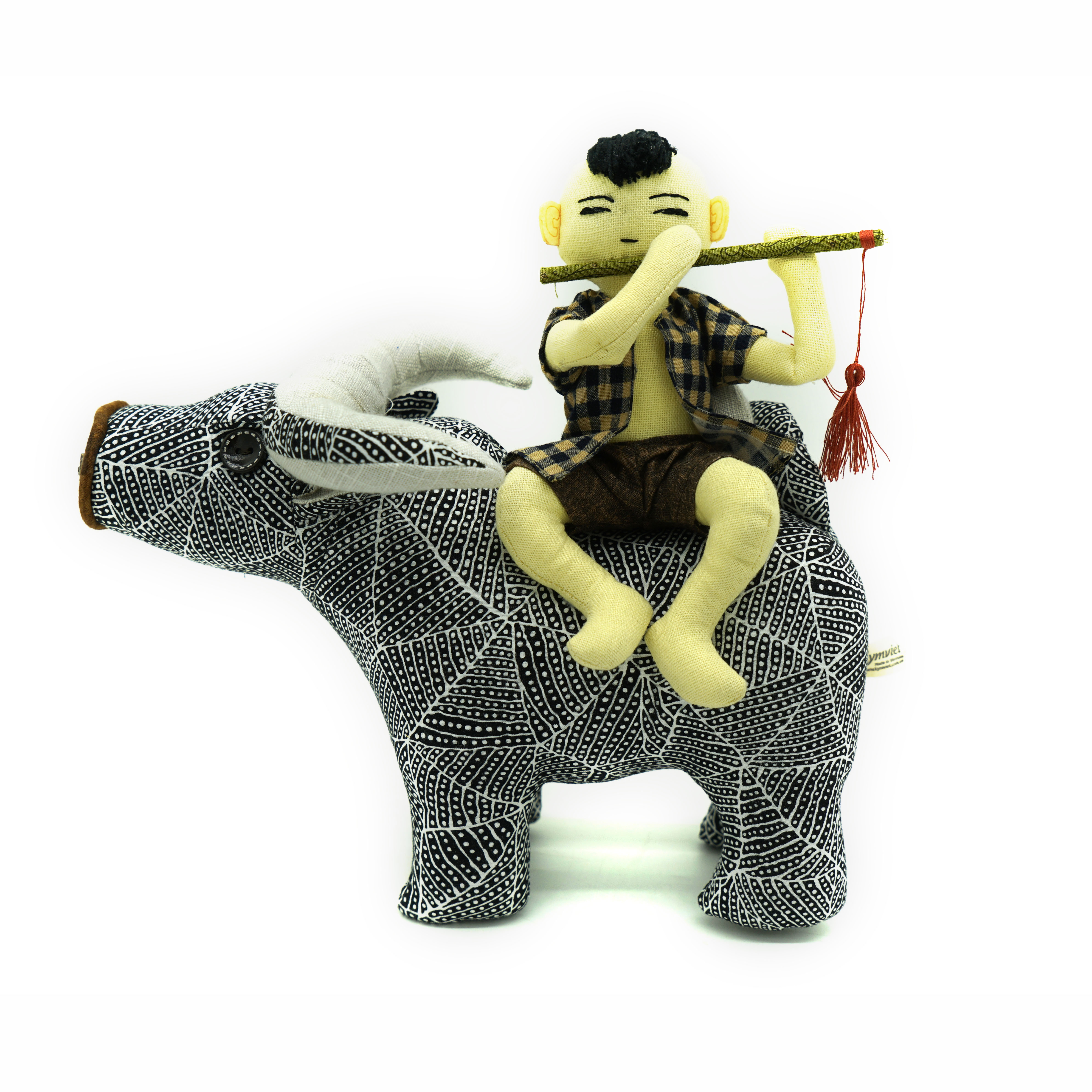 Trâu Mục Đồng - Thủ Công Nhồi Bông, Vải Cotton Trâu Mục Đồng - Thủ Công Nhồi Bông, Vải Cotton