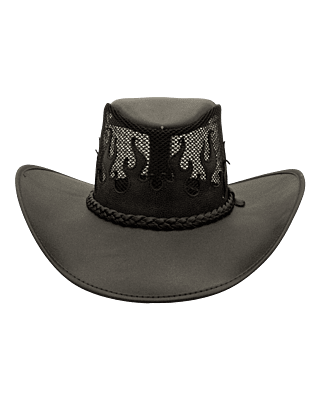 Arenas Bros Leather Mesh Black Flames