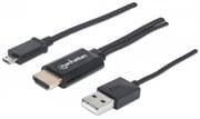 151498 Manhattan MHL HDTV Cable MicroUSB 5pin to HDMI with USB typeA power Retail Bo Limited Lifet 151498 Manhattan MHL HDTV Cable MicroUSB 5pin to HDMI with USB typeA power Retail Bo Limited Lifet