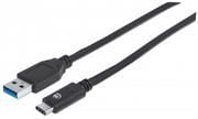 353373 Manhattan USB 3.1 Gen2 Cable  TypeC Male / TypeA Male 1 m (3 ft.) 3A Black  Retail Bo Limit