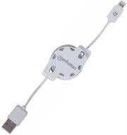 394246 Manhattan iLynk Lightning Cable  A Male / Lightning Connector Male 1 m (3 ft.) White Retractable