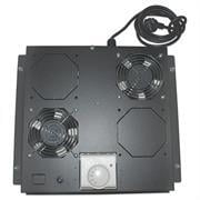 712859 Intellinet 2Fan Ventilation Unit for 19 Inch Racks  Roof Mount with Thermostat Black Retail Bo