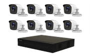 HLKIT005 HiLook 8 Channel DVR with 8 720p HD Bullet Cameras DIY Combo Kit  Includes 8 18m PreBuilt RG59 C