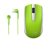 31280001404 Genius MH8100 Wireless Mouse and Wired Earphone Combo  USB Pico receiver  Green Retail Bo  1 y