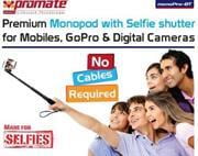 6959144017594 Promate monoProBT Premium Monopod with Selfie shutter for Mobiles GoPro & Digital Cameras Ret 6959144017594 Promate monoProBT Premium Monopod with Selfie shutter for Mobiles GoPro & Digital Cameras Ret