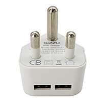 GWC2U21 GIZZU 2 USB 3Prong Wall Charger White GWC2U21 GIZZU 2 USB 3Prong Wall Charger White