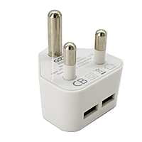 GWC2U21 GIZZU 2 USB 3Prong Wall Charger White GWC2U21 GIZZU 2 USB 3Prong Wall Charger White