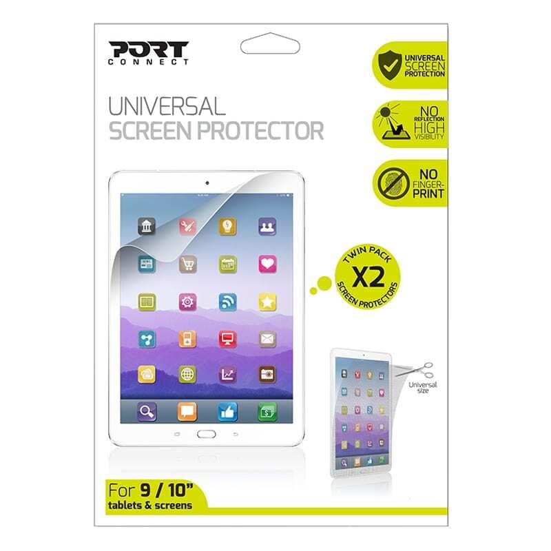 180641 Port Connect Universal Screen Protector for 11" Tablets Twin Pack  Clear