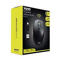 900713 Port Wireless Silent 3600DPI 3 Button USB and TypeC Dongle Mouse  Black