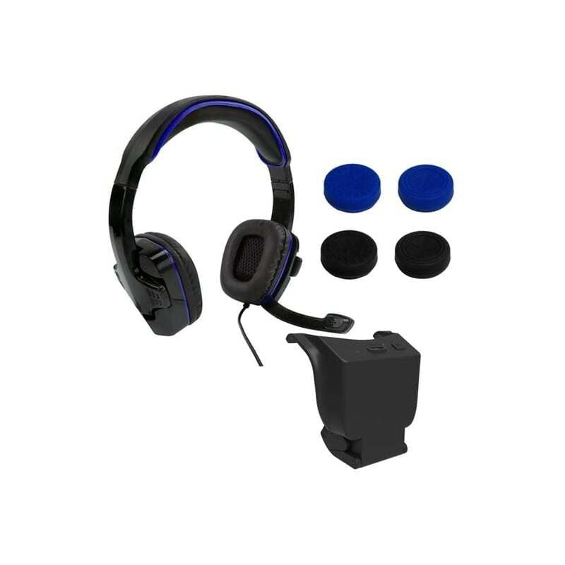 W20P101 Sparkfo PlayStation 4 Headset|HighCapacity Battery|3m Braided Cable|Thumb Grip Core Gamer Combo
