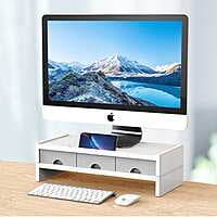 XT02HWHBP ORICO 14cm Desktop Monitor Stand with Drawers  White