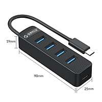TWC34ABKEP ORICO 4 Port USB Type C Hub 4 USB3.0